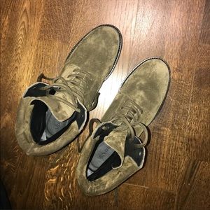 VINCE suede olive green boots